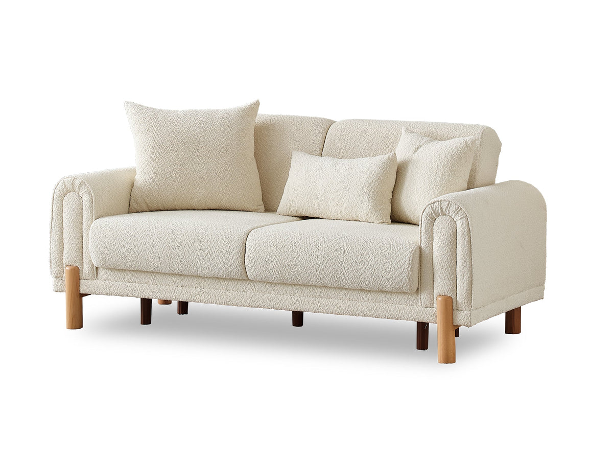 Soho Cream Convertible Loveseat - Ornate Home
