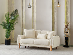 Soho Cream Convertible Loveseat - Ornate Home