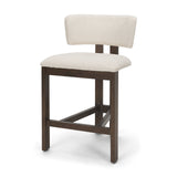 Soho Cream Curved Open Back Chenille Tripod Frame Counter Stool - Ornate Home