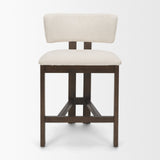 Soho Cream Curved Open Back Chenille Tripod Frame Counter Stool - Ornate Home