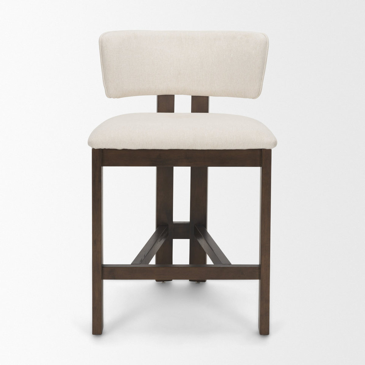 Soho Cream Curved Open Back Chenille Tripod Frame Counter Stool - Ornate Home