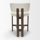 Soho Cream Curved Open Back Chenille Tripod Frame Counter Stool - Ornate Home
