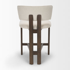 Soho Cream Curved Open Back Chenille Tripod Frame Counter Stool - Ornate Home