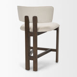Soho Cream Curved Open Back Chenille Tripod Frame Counter Stool - Ornate Home