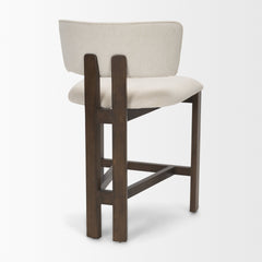 Soho Cream Curved Open Back Chenille Tripod Frame Counter Stool - Ornate Home