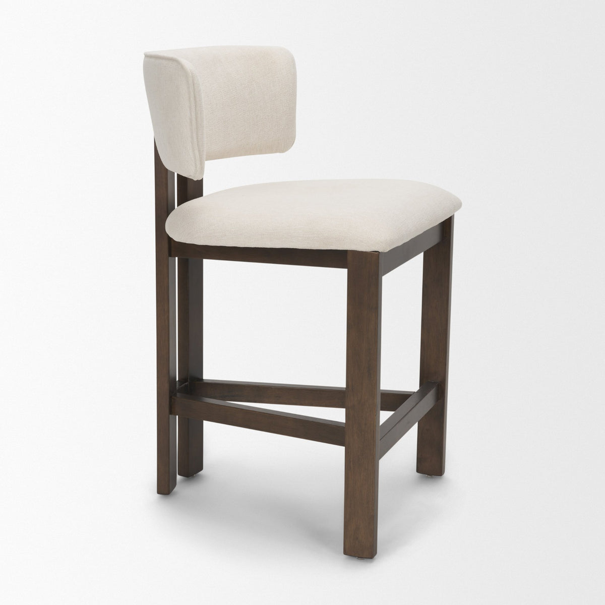 Soho Cream Curved Open Back Chenille Tripod Frame Counter Stool - Ornate Home