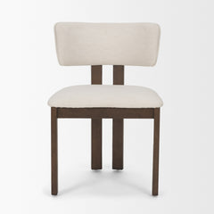 Soho Cream/Dark Brown Open Back Dining Side Chair (Set of 2) - Ornate Home