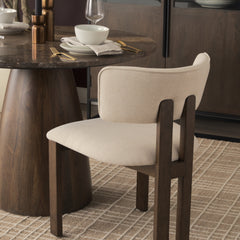 Soho Cream/Dark Brown Open Back Dining Side Chair (Set of 2) - Ornate Home