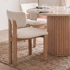 Soho Cream/Light Brown Open Back Dining Side Chair (Set of 2) - Ornate Home