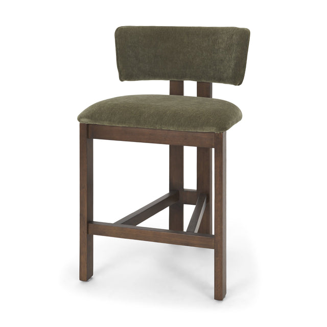 Soho Olive Curved Open Back Moss 008 Tripod Frame Counter Stool - Ornate Home