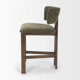 Soho Olive Curved Open Back Moss 008 Tripod Frame Counter Stool - Ornate Home