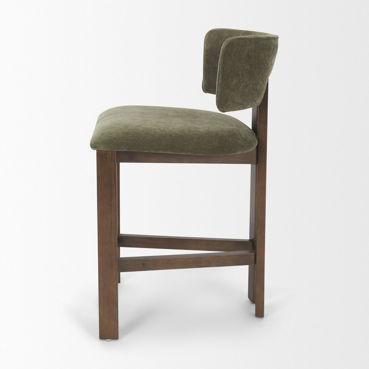Soho Olive Curved Open Back Moss 008 Tripod Frame Counter Stool - Ornate Home