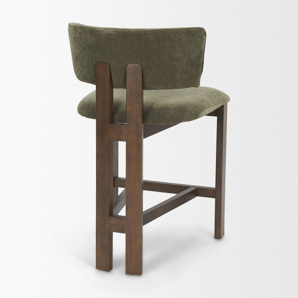 Soho Olive Curved Open Back Moss 008 Tripod Frame Counter Stool - Ornate Home