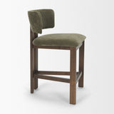 Soho Olive Curved Open Back Moss 008 Tripod Frame Counter Stool - Ornate Home