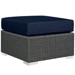 Sojourn Canvas Navy 3 Piece Outdoor Patio Sunbrella Sectional Set - 50.5x88" - Ornate Home