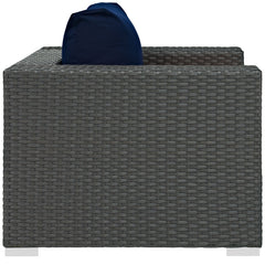 Sojourn Canvas Navy Outdoor Patio Sunbrella Armchair - Ornate Home