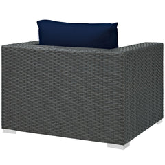 Sojourn Canvas Navy Outdoor Patio Sunbrella Armchair - Ornate Home