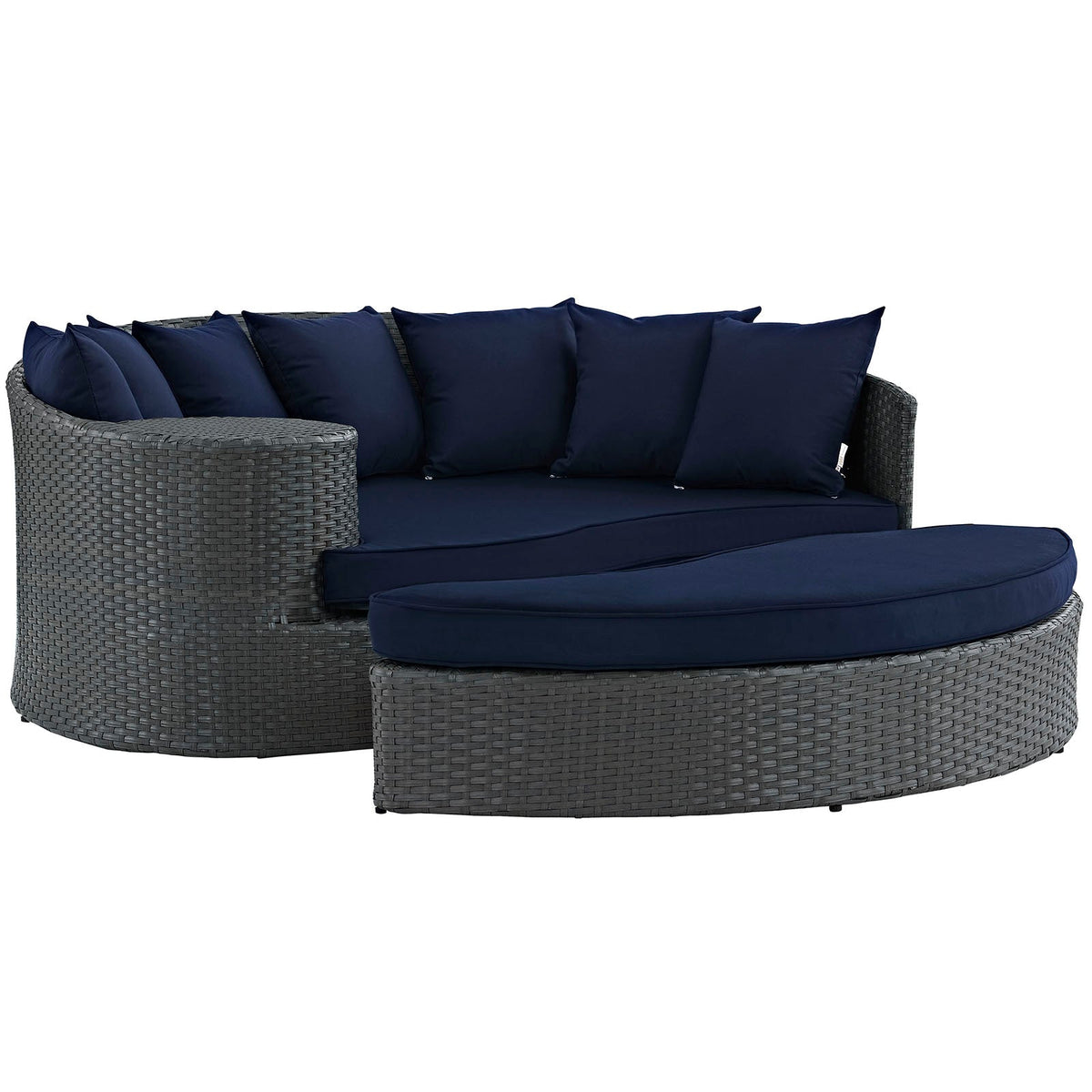 Sojourn Canvas Navy Outdoor Patio Sunbrella Daybed - 76x71" - Ornate Home