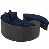 Sojourn Canvas Navy Outdoor Patio Sunbrella Daybed - 76x71" - Ornate Home