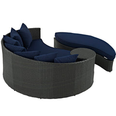 Sojourn Canvas Navy Outdoor Patio Sunbrella Daybed - 76x71" - Ornate Home