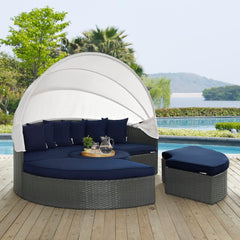 Sojourn Canvas Navy Outdoor Patio Sunbrella Daybed - 86.5x86.5" - Ornate Home