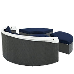 Sojourn Canvas Navy Outdoor Patio Sunbrella Daybed - 86.5x86.5" - Ornate Home