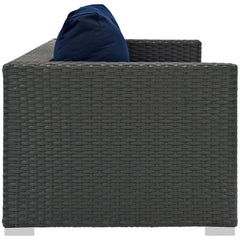 Sojourn Canvas Navy Outdoor Patio Sunbrella Sofa - Ornate Home