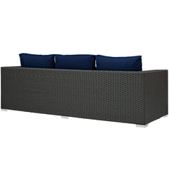 Sojourn Canvas Navy Outdoor Patio Sunbrella Sofa - Ornate Home