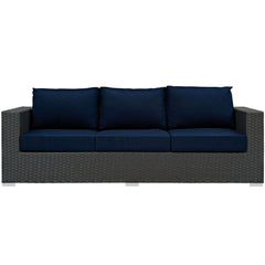 Sojourn Canvas Navy Outdoor Patio Sunbrella Sofa - Ornate Home
