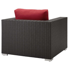 Sojourn Canvas Red Outdoor Patio Sunbrella Armchair - Ornate Home