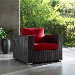 Sojourn Canvas Red Outdoor Patio Sunbrella Armchair - Ornate Home