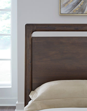 Sol Acacia Wood California King Platform Bed in Brown Spice - Ornate Home