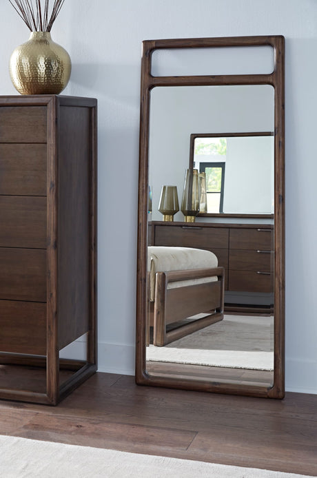 Sol Brown Spce Beveled Glass Floor Mirror - Ornate Home