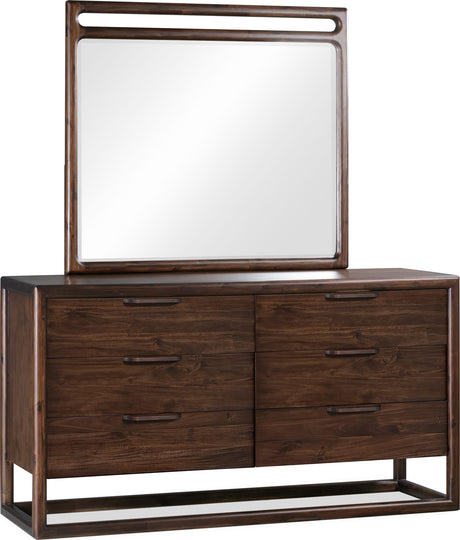 Sol Brown Spice Beveled Glass Wall or Dresser Mirror - Ornate Home