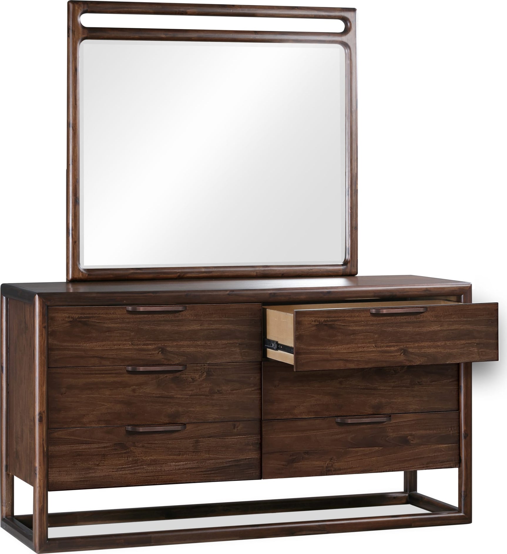 Sol Brown Spice Beveled Glass Wall or Dresser Mirror - Ornate Home