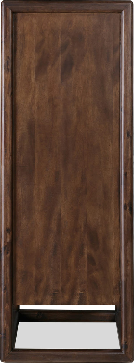 Sol Brown Spice Five Drawer Acacia Wood Chest - Ornate Home