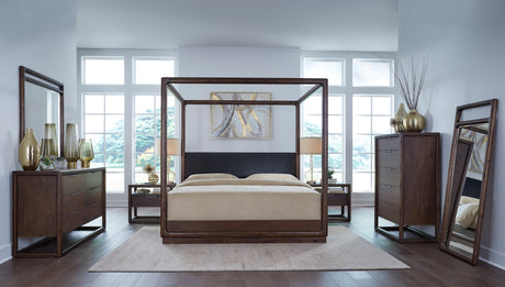 Sol Brown Spice Five Drawer Acacia Wood Chest - Ornate Home