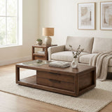 Sol Brown Spice Storage Coffee Table - Ornate Home
