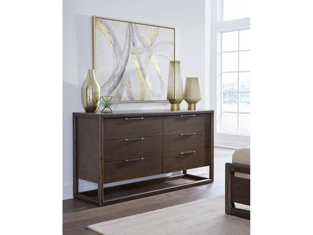 Sol Six Drawer Acacia Wood Dresser in Brown Spice - Ornate Home