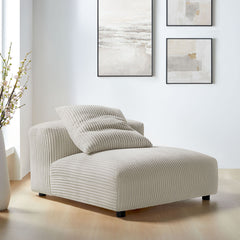 Solace Almond Modular Corduroy Upholstered Armless Chair - Ornate Home