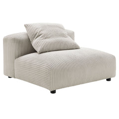 Solace Almond Modular Corduroy Upholstered Armless Chair - Ornate Home