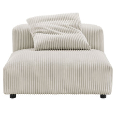 Solace Almond Modular Corduroy Upholstered Armless Chair - Ornate Home