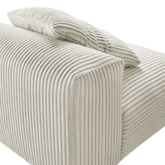Solace Almond Modular Corduroy Upholstered Armless Chair - Ornate Home