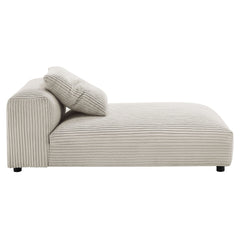 Solace Almond Modular Corduroy Upholstered Armless Chaise Lounge - Ornate Home