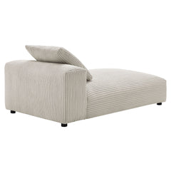 Solace Almond Modular Corduroy Upholstered Armless Chaise Lounge - Ornate Home