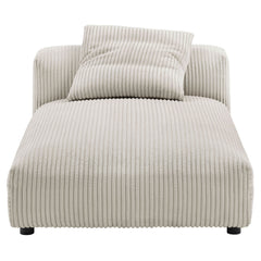 Solace Almond Modular Corduroy Upholstered Armless Chaise Lounge - Ornate Home