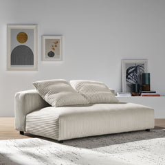 Solace Almond Modular Corduroy Upholstered Armless Loveseat - Ornate Home