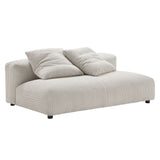 Solace Almond Modular Corduroy Upholstered Armless Loveseat - Ornate Home