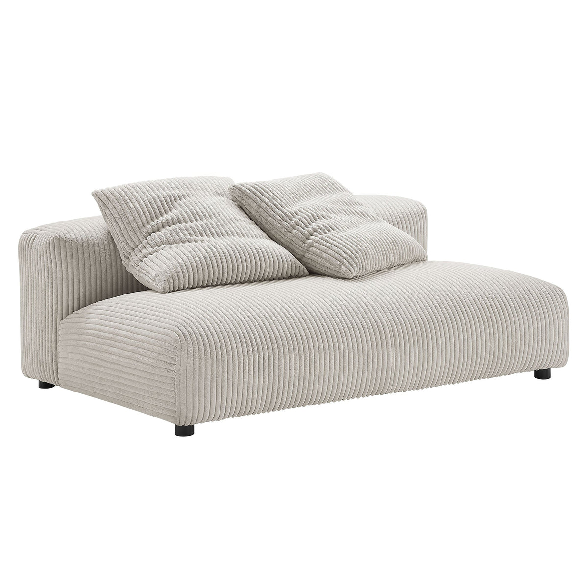 Solace Almond Modular Corduroy Upholstered Armless Loveseat - Ornate Home