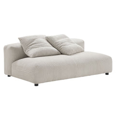 Solace Almond Modular Corduroy Upholstered Armless Loveseat - Ornate Home
